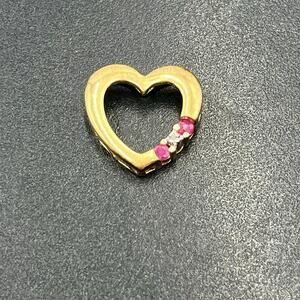 ROSS SIMONS 925 Silver Vintage
Genuine Diamond & Ruby‎ Heart
Pendant